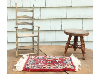 (2) DOLL CHAIRS and RUG