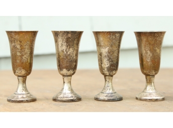 SET OF (4) WALLACE STERLING SILVER FOOTED CUPS