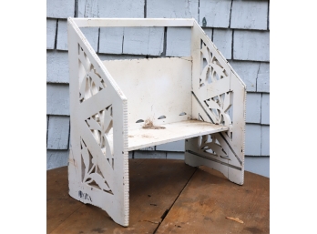 CARVED & PIERCED COUNTER SHELF In WHITE PAINT