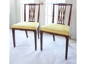 PAIR OF FEDERAL STYLE MAHOGANY SIDE CHAIRS