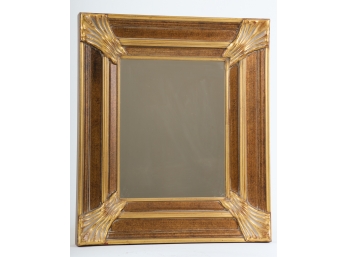 SMALL DOUBLE COVE MIRROR with LEAF CORNERS