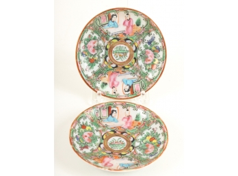 PAIR OF (19th c) CHINESE ROSE MEDALLION PLATES