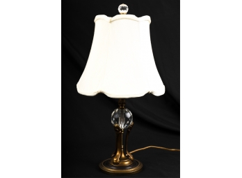 FINE QUALITY BRONZE and CRYSTAL TABLE LAMP