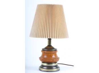 TURNED WOODEN TABLE LAMP
