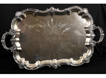 ENGLISH SILVER PLATED FOOTED TRAY