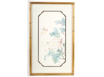 CONTEMPORARY ASIAN PRINT with FAUX BAMBOO FRAME