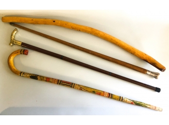 (4) VINTAGE CANES INCLUDING TOWLE