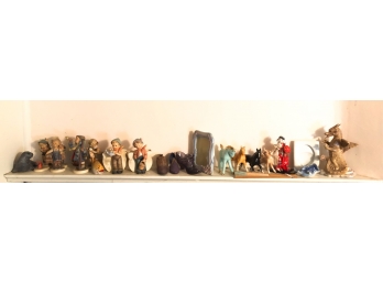 LARGE LOT CERAMIC, GLASS AND WOODEN FIGURES