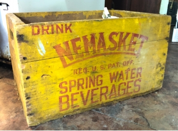 VINTAGE PAINTED NEWMASKET WOODEN CRATE
