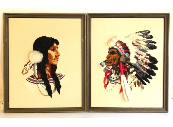 (2) FRAMED NATIVE AMERICAN EMBROIDERIES