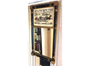 CURRIER AND IVES 'THE SLEIGH RACE' MIRROR
