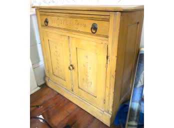 MUSTARD PAINTED COMMODE