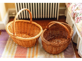 (2) LARGE And STURDY OVAL WICKER BASKETS