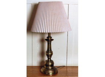 BRASS TABLE LAMP with NICELY TURNED BASE