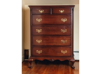 QUEEN ANNE STYLE MAHOGANY TALL CHEST