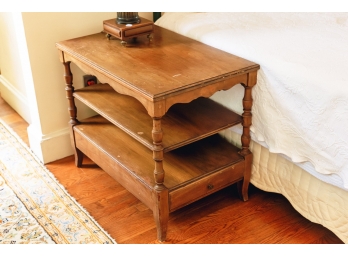 PAIR OF (2) SHELF END TABLES with LOWER DRAWER