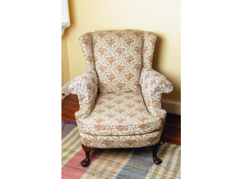 QUEEN ANNE STYLE UPHOLSTERED EASY CHAIR
