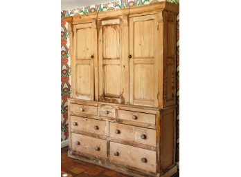 ANTIQUE FRENCH PROVINCIAL BREAKFRONT CUPBOARD