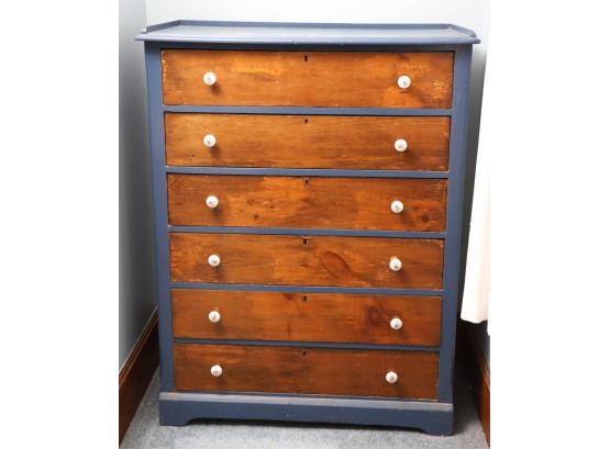 COLONIAL REVIVAL PINE CHEST OF DRAWERS