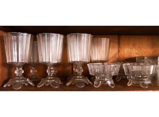 GROUPING OF RAISED ANTIQUE GLASSWARES