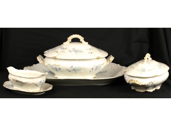 GROUPING OF MATCHING LIMOGES SERVING PIECES