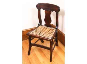 (19th c) SABRE LEG CHAIR with CANE SEAT