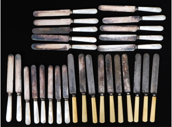 GROUPING of BONE and MOTHER OF PEARL KNIVES