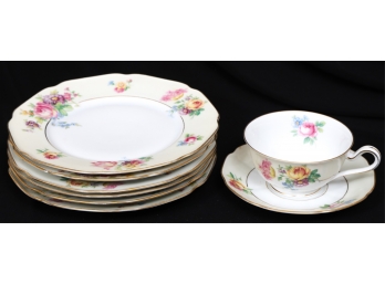 GROUPING OF BAVARIAN CHINA PLATES & CUP and SAUCER