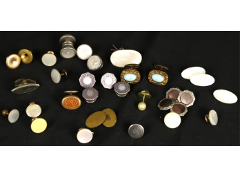 GROUPING OF ANTIQUE CUFFLINKS and SHIRT STUDS