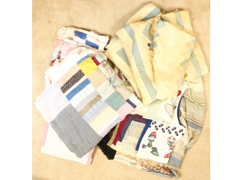 LOT OF UNFINISHED QUILTS and COVERLETS
