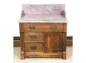 CHILD'S SIZE MARBLE TOP VICTORIAN COMODE