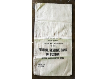 FEDERAL RESERVE BANK OF BOSTON CLOTH MONEY BAG