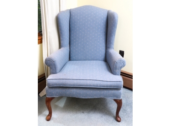 QUEEN ANNE STYLE WINGED BACK EASY CHAIR