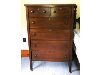 MAHOGANY CHEST OF DRAWERS with TILTING MIRROR