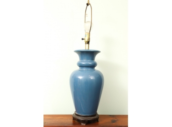 CERAMIC TABLE LAMP with BLUE GLAZE