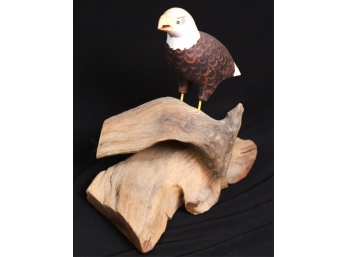 CARVED AND PAINTED FOLK ART EAGLE