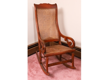 MAPLE CANE BACK ROCKING CHAIR