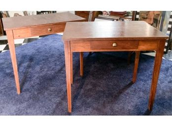 PAIR OF TAPERED LEG ONE DRAWER END TABLES