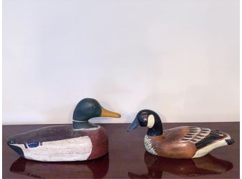 (2) CARVED & PAINTED DECOYS