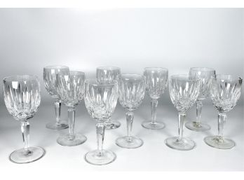 SET (12) WATERFORD CRYSTAL WINE GLASSES