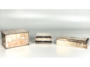 (3) SILVER PLATED BOXES