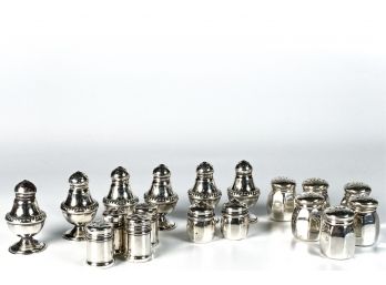 GROUP OF STERLING SILVER SALT & PEPPER SHAKERS