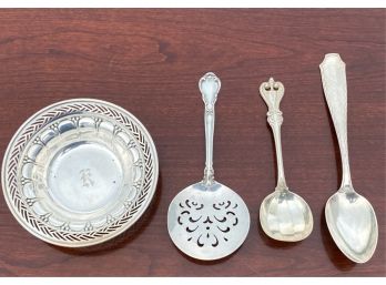 (4) STERLING ITEMS W/ TIFFANY & CO SERVING SPOON