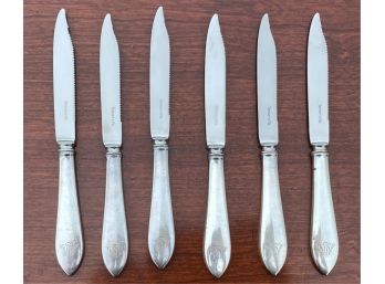 SET OF (6) TIFFANY & CO WEIGHTED DINNER KNIVES