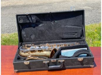 BRASS AND NICKEL VITO SAXAPHONE WITH CASE