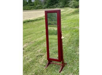 CHEVAL MIRROR WITH LOCKING JEWELRY COMPARTMENT