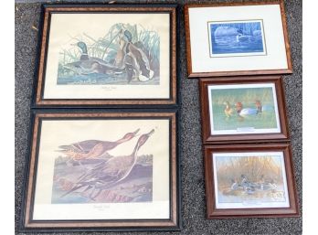 GROUP (5) FRAMED DUCK RELATED WALL DECOR
