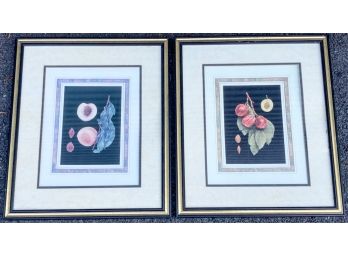 PAIR FLORAL RELATED FRAMED WALL DECOR