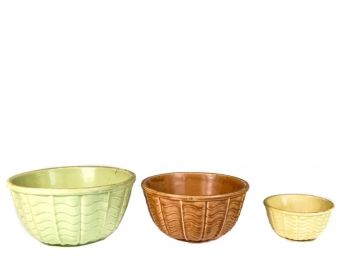 (3) GRADUATED ROSEVILLE MIXING BOWLS