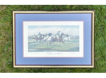 LARGE NICELY FRAMED GEORGE WRIGHT POLO PRINT